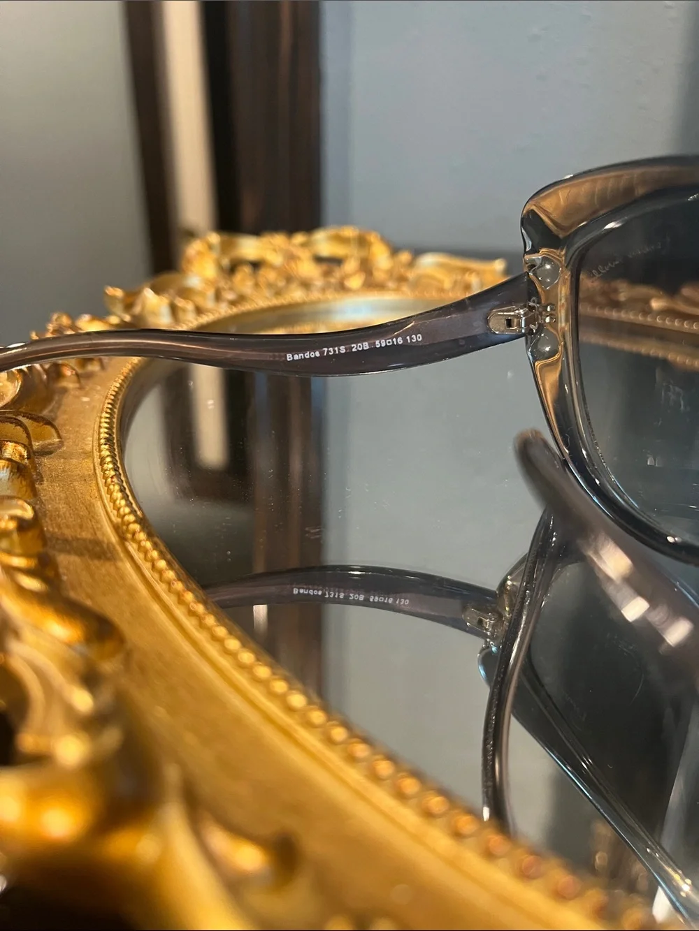 Vintage Roberto Cavalli Sunglasses Gray Cat-Eye with Gold Logo and crystals